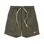 Battenwear Active Lazy Shorts in army green cotton chino with relaxed fit and elastic waist