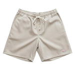 Battenwear Active Lazy Shorts in beige cotton chino with relaxed fit and elastic waist