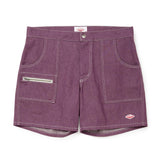 Battenwear Local Shorts in bordeaux 12-oz cotton denim with relaxed fit and patch pockets